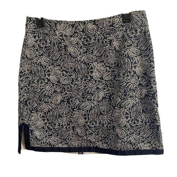 Vineyard Vines Paisley Pineapple Navy Mini Skort Shorts Inside Womens Size 4 - Picture 1 of 13